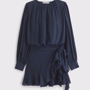 Long Sleeve Wrap Mini Dress